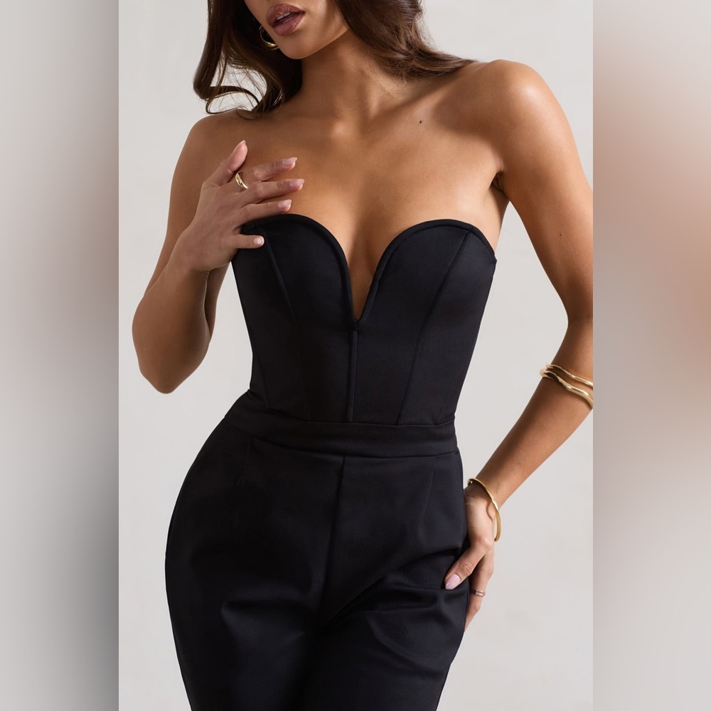Club L London Black Strapless Jumpsuit - Picture 3 of 15